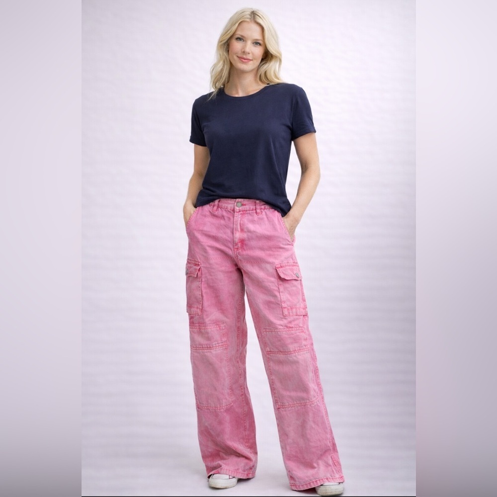 Pistols Bobbie Rise Pink Cargo Pants junior size 7